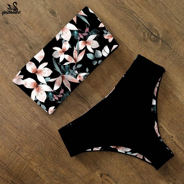bikini 2021 swimwear swimsuit women print high waist bikini set back cross bandeau bathing suit female beach wear biquini, White;black
bikini 2021 swimwear swimsuit women print high waist bikini set back cross bandeau bathing suit female beach wear biquini, White;black