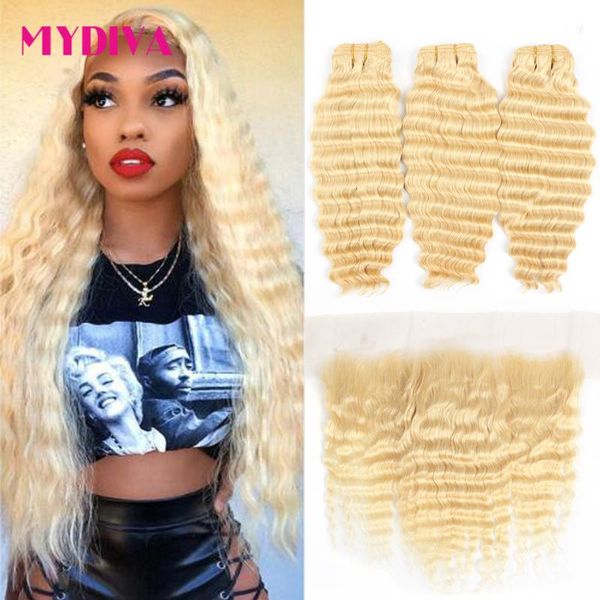 human hair bulks 613 bundles with frontal brazilian deep wave 3 closure remy blonde mydiva, Black
human hair bulks 613 bundles with frontal brazilian deep wave 3 closure remy blonde mydiva, Black