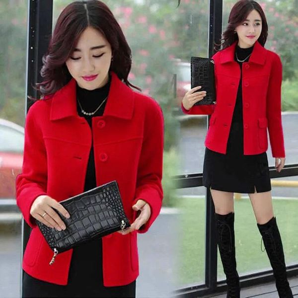 women's wool & blends 2021 spring autumn woolen coat short fashion all-match ladies jacket lapel single-breasted casual female outerwea, Black
women's wool & blends 2021 spring autumn woolen coat short fashion all-match ladies jacket lapel single-breasted casual female outerwea, Black