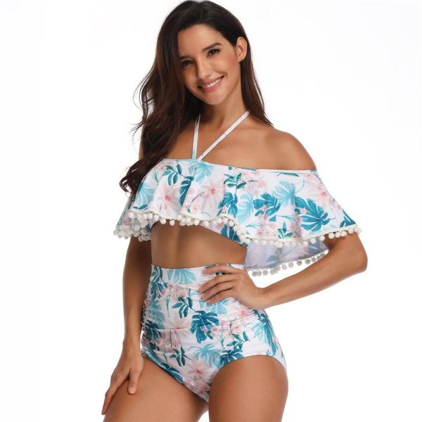 mother daughter off shoulder ruffle tassel swimsuit halter bikini set summer beach print high waist swimwear bathing suits one-piece
mother daughter off shoulder ruffle tassel swimsuit halter bikini set summer beach print high waist swimwear bathing suits one-piece