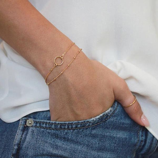charm bracelets fashion stainless steel round circle bracelet for women double layer beads chains femme 2021 trend jewelry, Golden;silver
charm bracelets fashion stainless steel round circle bracelet for women double layer beads chains femme 2021 trend jewelry, Golden;silver