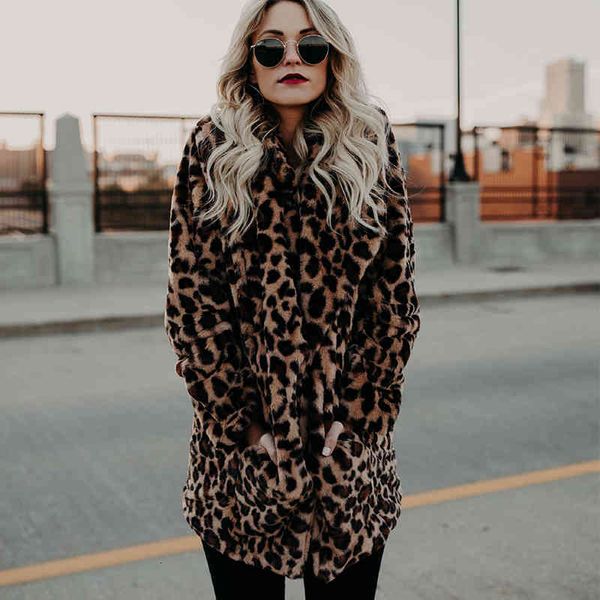 women's & women winter thick coat faux jackets female leopard print warm outwear for ladies fashion long fake fur overcoats, Black
women's & women winter thick coat faux jackets female leopard print warm outwear for ladies fashion long fake fur overcoats, Black