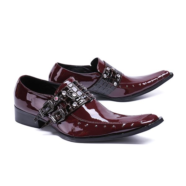 shoes men original patent leather luxury low heel buckle strap oxford studded wedding formal business gents shoes male zapatos, Black
shoes men original patent leather luxury low heel buckle strap oxford studded wedding formal business gents shoes male zapatos, Black