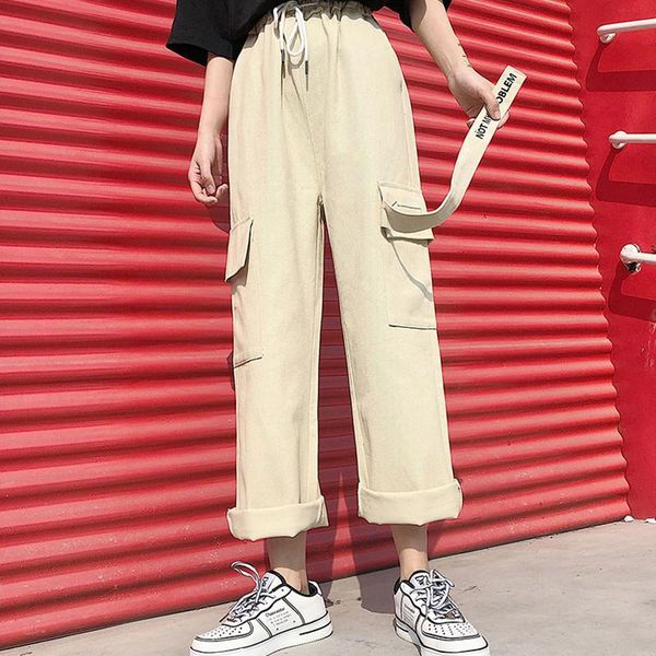 women's pants & capris cargo women style for autumn and winter retro casual loose korean fashion high waist, Black;white
women's pants & capris cargo women style for autumn and winter retro casual loose korean fashion high waist, Black;white