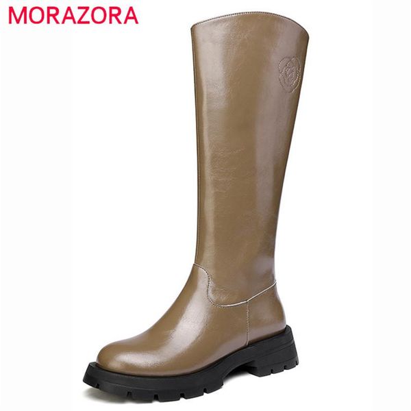 boots morazora 2022 brand women flat shoes round toe zipper autumn winter casual knee high genuine leather, Black
boots morazora 2022 brand women flat shoes round toe zipper autumn winter casual knee high genuine leather, Black