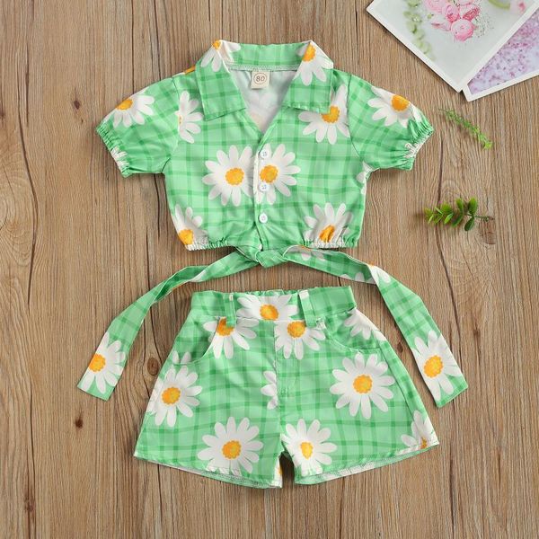 clothing sets 2 pieces kids suit set, girls daisy print turn-down collar short sleeve + shorts for summer, White
clothing sets 2 pieces kids suit set, girls daisy print turn-down collar short sleeve + shorts for summer, White