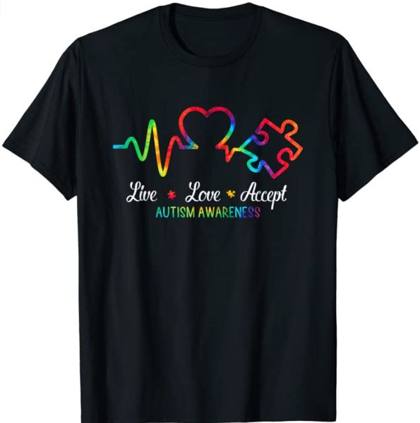 live love accept autism awareness tie dye autism mom boy kid t-shirt mother gift, White;black
live love accept autism awareness tie dye autism mom boy kid t-shirt mother gift, White;black