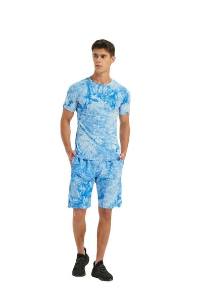 men's tracksuits 2021 summer print tie-dyed disordered shape slim round collar t-shirt shorts two piece sports sets, Gray
men's tracksuits 2021 summer print tie-dyed disordered shape slim round collar t-shirt shorts two piece sports sets, Gray
