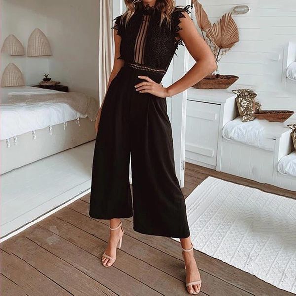 lace hollow out women romper sleeveless backless black white overalls summer wide leg ruffles playsuits
lace hollow out women romper sleeveless backless black white overalls summer wide leg ruffles playsuits