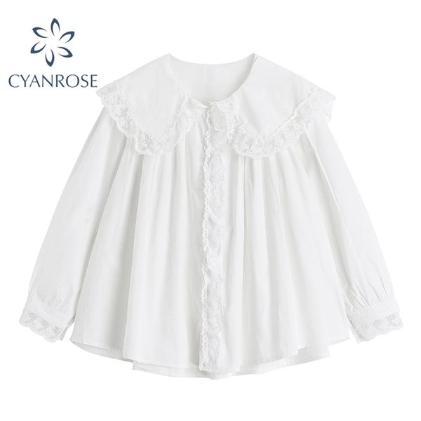 oversized cardigan white women's blouse vintage peter pan collar sweet casual long sleeve shirts lace spliced blusas 210430
oversized cardigan white women's blouse vintage peter pan collar sweet casual long sleeve shirts lace spliced blusas 210430