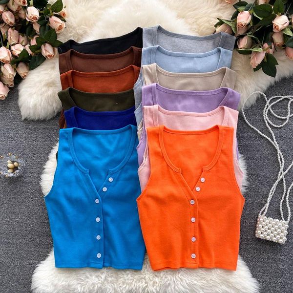 women's tanks & camis singreiny women knitted tank sleeveless v neck single breasted elastic slim summer korean fashion streetwear, White
women's tanks & camis singreiny women knitted tank sleeveless v neck single breasted elastic slim summer korean fashion streetwear, White