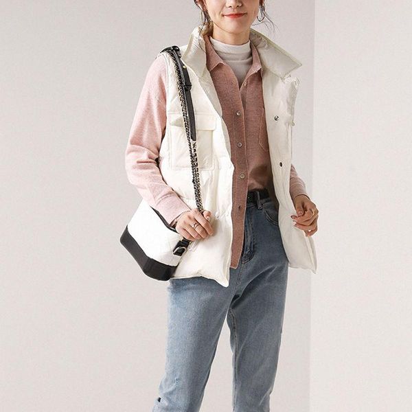 women's vests autumn winter korean style solid sleeveless keep warm vest coat single women breasted loose thick fashion, Black;white
women's vests autumn winter korean style solid sleeveless keep warm vest coat single women breasted loose thick fashion, Black;white