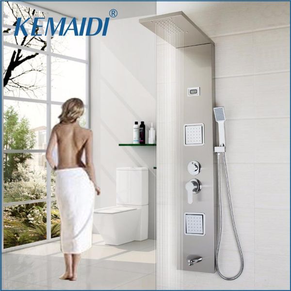 wall mounted shower panel faucet rainfall waterfall 3 part body massage single handle stainless steel bath column bathroom sets
wall mounted shower panel faucet rainfall waterfall 3 part body massage single handle stainless steel bath column bathroom sets