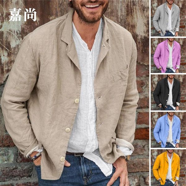 men's jackets 2021 fashion cotton shirt wear spring and autumn leisure loose suit coat top, Black;brown
men's jackets 2021 fashion cotton shirt wear spring and autumn leisure loose suit coat top, Black;brown