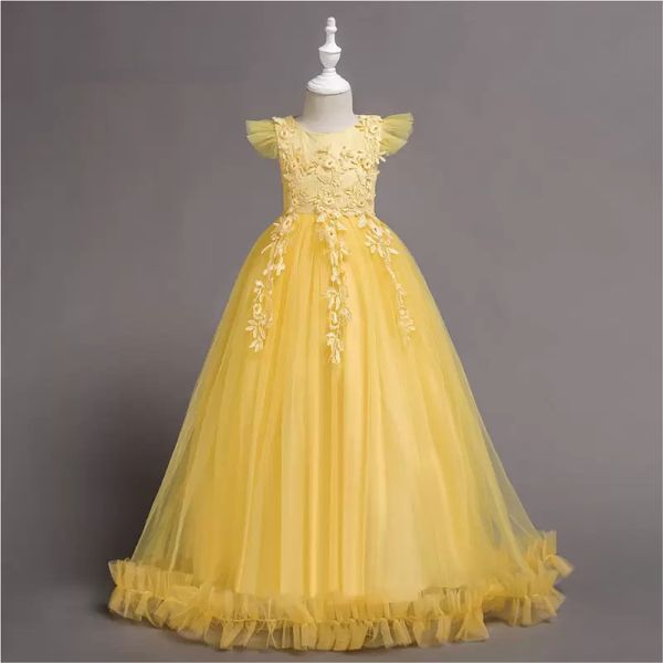 long dresses for little girls flower girl dress children princess dress birthday party embroidery craft in the big piano, White;blue
long dresses for little girls flower girl dress children princess dress birthday party embroidery craft in the big piano, White;blue