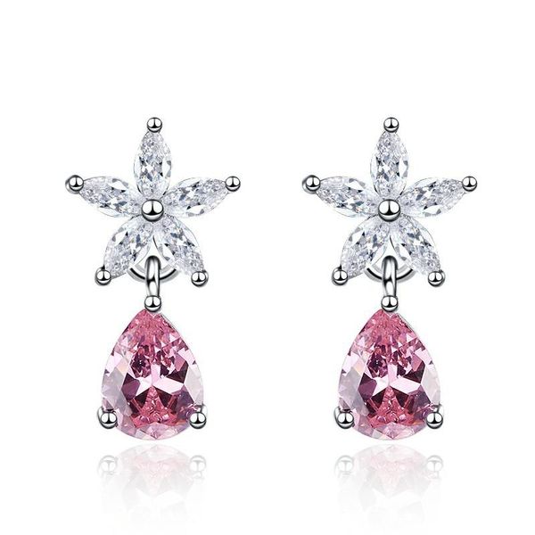 stud women's cute romantic flower earrings pink water-drop crystal zircon stone tiny fashion earring piercing jewelry gift, Golden;silver
stud women's cute romantic flower earrings pink water-drop crystal zircon stone tiny fashion earring piercing jewelry gift, Golden;silver
