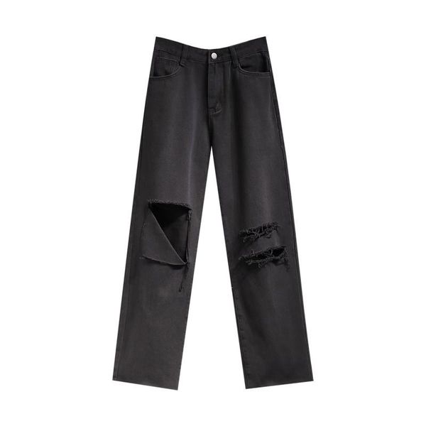 women's jeans 5xl plus size spring summer ripped solid color button zipper high waist loose denim nine-point straight-leg pants, Blue
women's jeans 5xl plus size spring summer ripped solid color button zipper high waist loose denim nine-point straight-leg pants, Blue