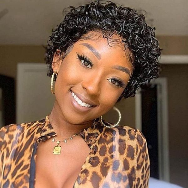 lace wigs puromi 13x1 curly pixie cut wig human hair short bob brazilian non-remy for black women, Black;brown
lace wigs puromi 13x1 curly pixie cut wig human hair short bob brazilian non-remy for black women, Black;brown
