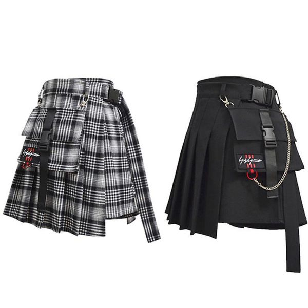 high waist shorts lolita womens skirt japan harajuku hard girl vintage plaid irregular polyester pleated fashion mini bottoms with pocket, Black
high waist shorts lolita womens skirt japan harajuku hard girl vintage plaid irregular polyester pleated fashion mini bottoms with pocket, Black