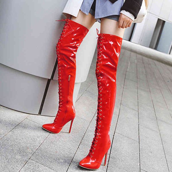 boots high heels long women over the knee female lace-up patent leather night-club dancing fetish shoes lady big size x46u, Black
boots high heels long women over the knee female lace-up patent leather night-club dancing fetish shoes lady big size x46u, Black