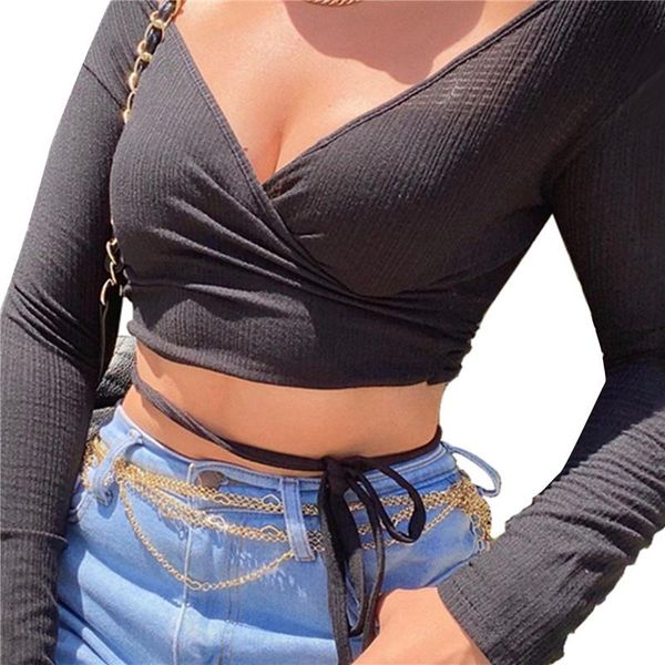 women's t-shirt solid color short long sleeve cross deep v-neck crop with waistband for spring, summer and fall, White
women's t-shirt solid color short long sleeve cross deep v-neck crop with waistband for spring, summer and fall, White