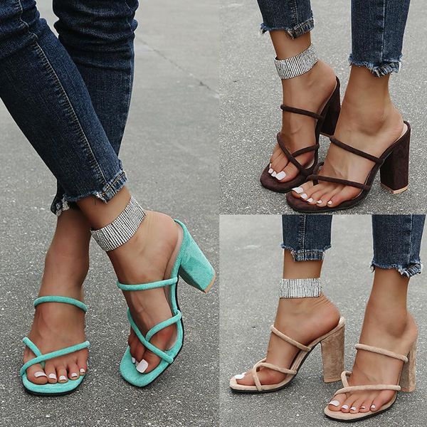slippers lucyever summer women's high heels sandals clip toe cross strap gladiator shoes woman green flock square femme 43, Black
slippers lucyever summer women's high heels sandals clip toe cross strap gladiator shoes woman green flock square femme 43, Black