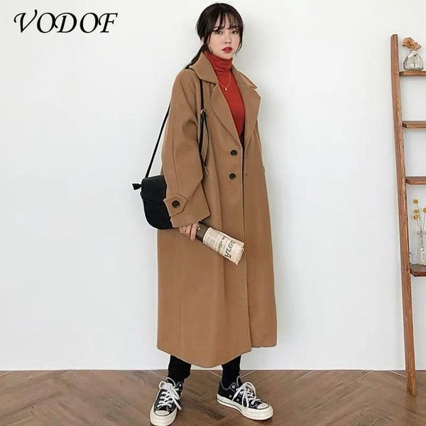 women's wool & blends woman long coat fashion korean preppy style retro versatile windbreaker casual warm woolen oversize 2021 spring w, Black
women's wool & blends woman long coat fashion korean preppy style retro versatile windbreaker casual warm woolen oversize 2021 spring w, Black