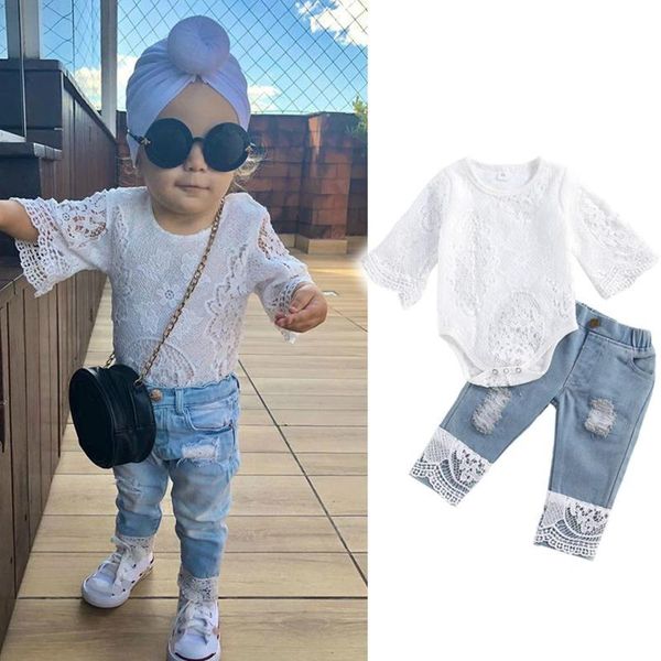 baby clothes set summer hollow out lace romper toddler kids girl outfit long sleeve jeans clothing sets, White
baby clothes set summer hollow out lace romper toddler kids girl outfit long sleeve jeans clothing sets, White