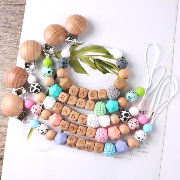 pacifiers# beech wood personalized pacifier chain baby name custom leopard bead food grade silicone anti-drop teething toy
pacifiers# beech wood personalized pacifier chain baby name custom leopard bead food grade silicone anti-drop teething toy