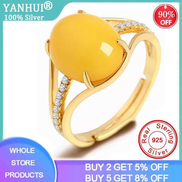 cluster rings yanhui silver 925 jewelry z for women fine natural yellow amber ring adjustable size wedding gift zr373, Golden;silver
cluster rings yanhui silver 925 jewelry z for women fine natural yellow amber ring adjustable size wedding gift zr373, Golden;silver