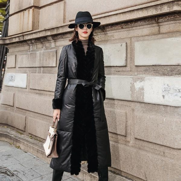 women's leather & faux long genuine jacket women sheepskin coat female winter down raccoon dog fur collar mujer chaqueta pph1551, Black
women's leather & faux long genuine jacket women sheepskin coat female winter down raccoon dog fur collar mujer chaqueta pph1551, Black