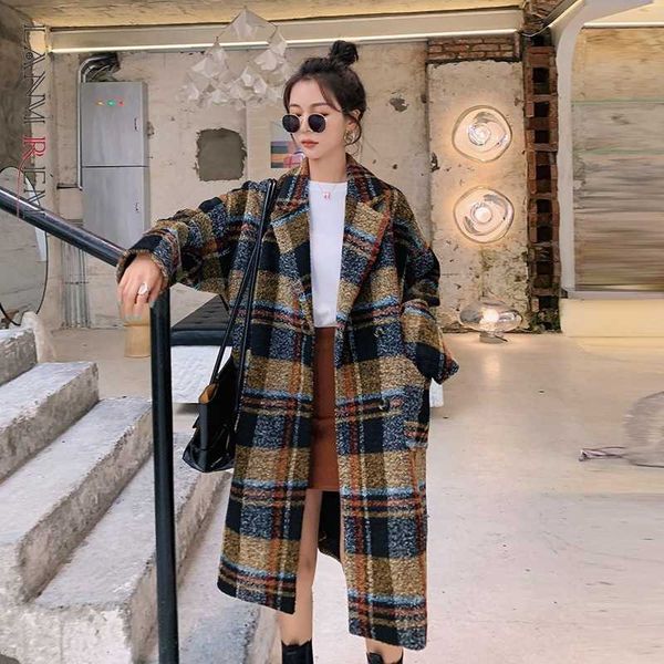 lanmrem vintage single-breasted wide-waisted contrast color plaid casual long turn-down collar woolen coat for women 2a10023 211018, Black
lanmrem vintage single-breasted wide-waisted contrast color plaid casual long turn-down collar woolen coat for women 2a10023 211018, Black
