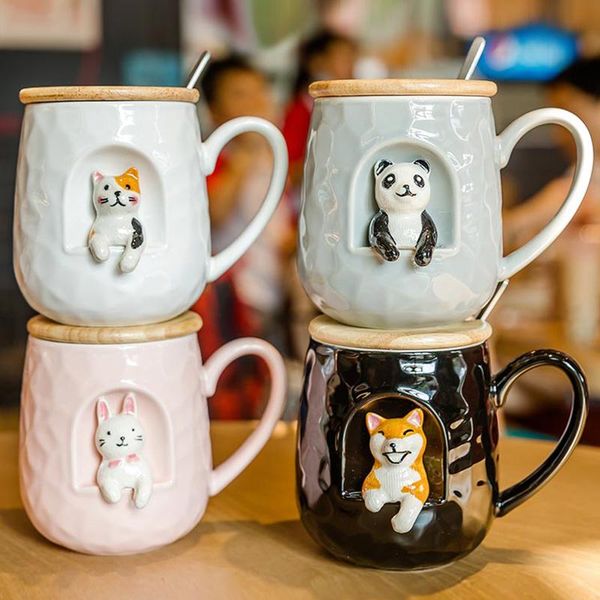 430ml cute animals relief mug with lid and metal spoon creative shiba/cat//panda coffee milk tea juice handle ceramics cup mugs
430ml cute animals relief mug with lid and metal spoon creative shiba/cat//panda coffee milk tea juice handle ceramics cup mugs