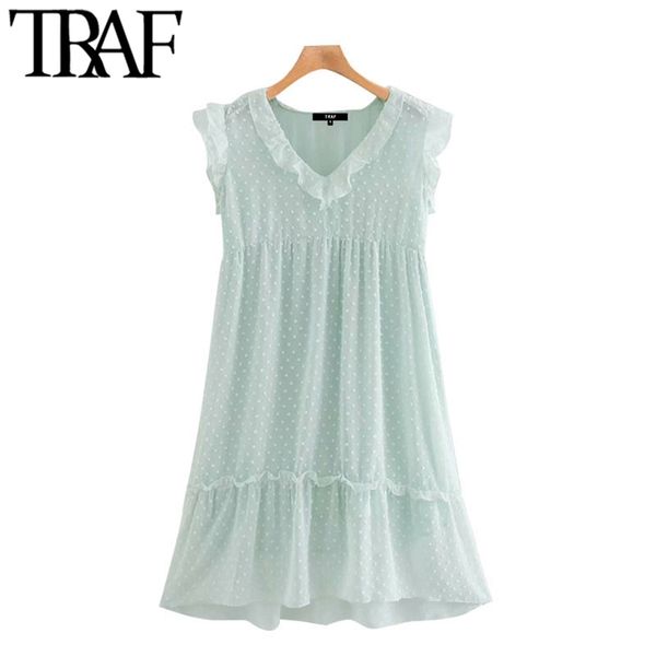 women sweet fashion ruffled dotted mesh mini dress vinage v neck sleeveless with lining female dresses vestidos 210507, Black;gray
women sweet fashion ruffled dotted mesh mini dress vinage v neck sleeveless with lining female dresses vestidos 210507, Black;gray