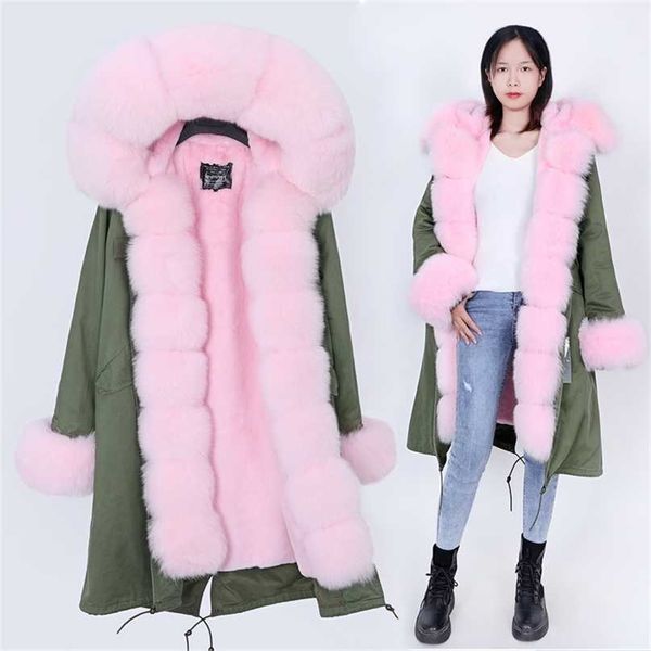 maomaokong fashion women's natural wool lining hooded long coat parka jacket army green big fur collar winter dhl 211216, Black
maomaokong fashion women's natural wool lining hooded long coat parka jacket army green big fur collar winter dhl 211216, Black