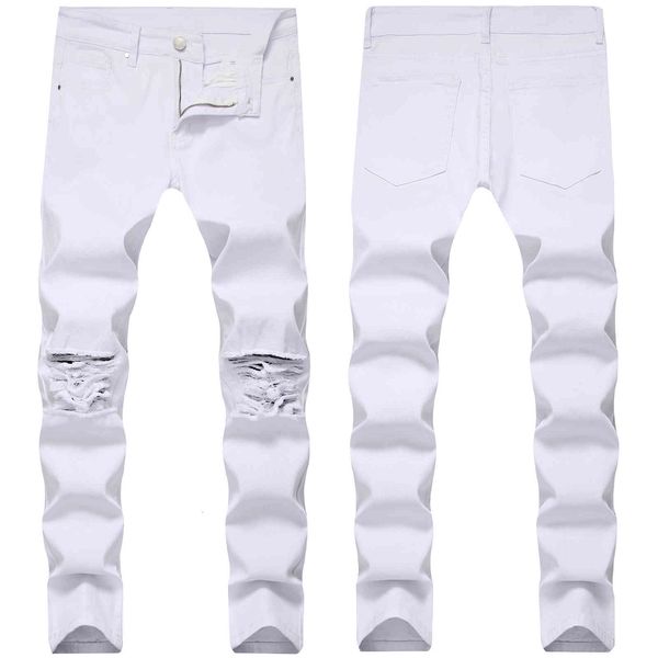 men's jeans skinny s white cool ripped hole stretch slim fit denim biker hip hop streetwear 2006# 519k, Blue 
men's jeans skinny s white cool ripped hole stretch slim fit denim biker hip hop streetwear 2006# 519k, Blue