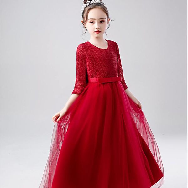 girl's dresses flower girls illusion o-neck half embroidery tulle lace floor-length luxury soybean pink kids party princess gown f602, Red;yellow
girl's dresses flower girls illusion o-neck half embroidery tulle lace floor-length luxury soybean pink kids party princess gown f602, Red;yellow