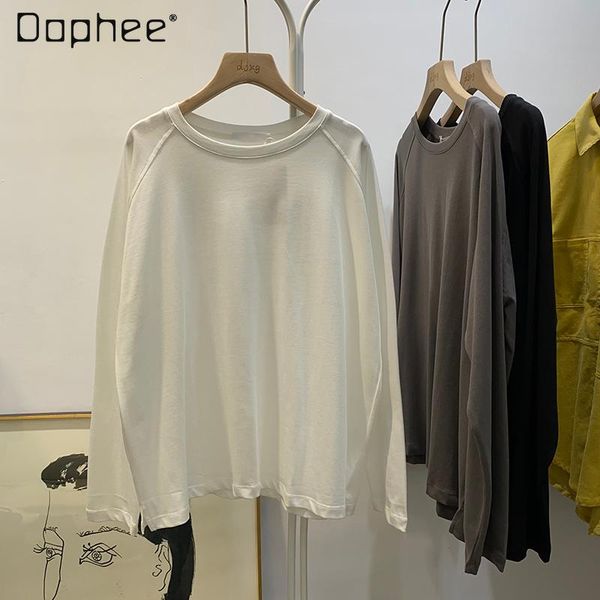 women's t-shirt spring 2021 solid color basic loose all-match raglan sleeve round neck pullover long bottoming shirt, White
women's t-shirt spring 2021 solid color basic loose all-match raglan sleeve round neck pullover long bottoming shirt, White
