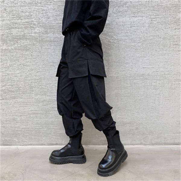 men's pants dark male coveralls south korean version of a loose jumpsuit with lots pockets. male hip pants. nar3, Black
men's pants dark male coveralls south korean version of a loose jumpsuit with lots pockets. male hip pants. nar3, Black