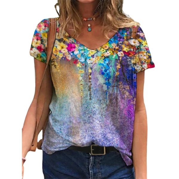 women plus size 5xl floral 3d print t shirt loose v-neck short sleeve casual pullovers tee summer streetwear oversized 210517, White
women plus size 5xl floral 3d print t shirt loose v-neck short sleeve casual pullovers tee summer streetwear oversized 210517, White