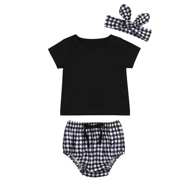 clothing sets cute born baby girls clothes toddler solid short sleeve t shirts and plaid/polka dot printed shorts headband 0-24m, White
clothing sets cute born baby girls clothes toddler solid short sleeve t shirts and plaid/polka dot printed shorts headband 0-24m, White