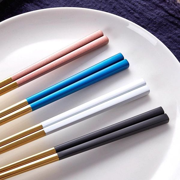 chopsticks 10 pairs/lot luxury 304 stainless steel square reusable japanese sushi chopstick colorful chinese noodles
chopsticks 10 pairs/lot luxury 304 stainless steel square reusable japanese sushi chopstick colorful chinese noodles