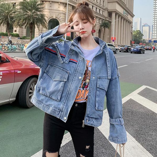 women's jackets 2021 autumn jacket women loose large pocket turtleneck long sleeve zipper vintage letter embroidered denim, Black;brown
women's jackets 2021 autumn jacket women loose large pocket turtleneck long sleeve zipper vintage letter embroidered denim, Black;brown