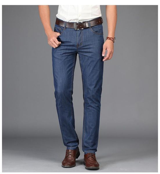 -2021 summer business jeans loose straight tube men's pants tencel fabric casual, Blue
-2021 summer business jeans loose straight tube men's pants tencel fabric casual, Blue