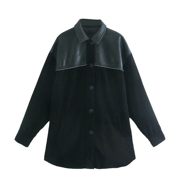 bbwm women fashion patchwork beads loose corduroy jacket vintage long sleeve button-up coats female chic outerwear 210520, Black;brown
bbwm women fashion patchwork beads loose corduroy jacket vintage long sleeve button-up coats female chic outerwear 210520, Black;brown