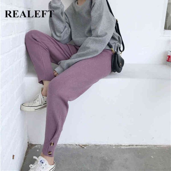 autumn winter knitting women harem pants casual loose high waist buttons ankle-length lady solid chic trousers 210428, Black;white
autumn winter knitting women harem pants casual loose high waist buttons ankle-length lady solid chic trousers 210428, Black;white