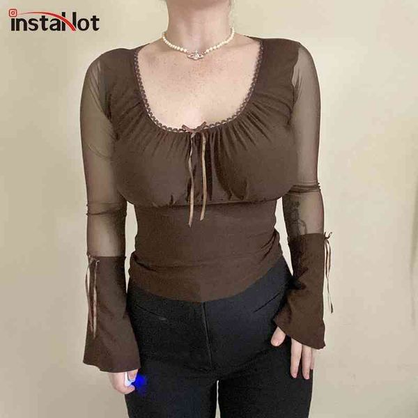 instawomen flare full sleeve tshirt elegant slim mesh patchwork transparent high street vintage t shirt 2020 femme, White
instawomen flare full sleeve tshirt elegant slim mesh patchwork transparent high street vintage t shirt 2020 femme, White