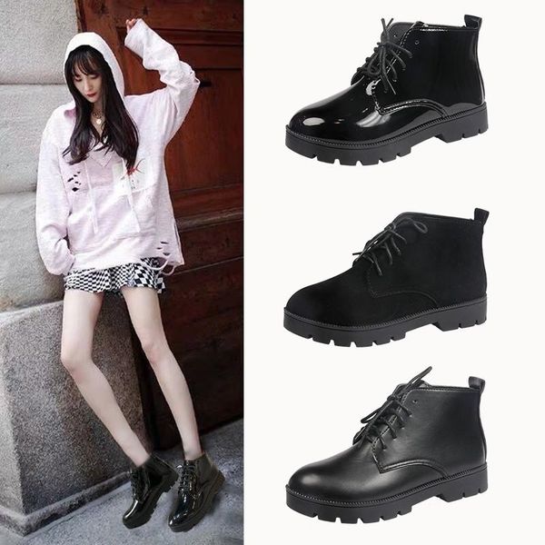 boots women autumn patent leather lace up ankle ladies classic fashion 2021 female casual shoes botas de mujer large size, Black
boots women autumn patent leather lace up ankle ladies classic fashion 2021 female casual shoes botas de mujer large size, Black