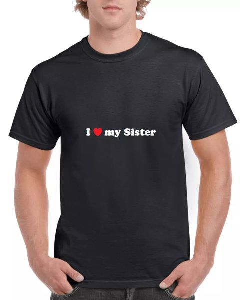 i love my sister red heart sibling t-shirt sis bro present gift black tee shirt, White;black
i love my sister red heart sibling t-shirt sis bro present gift black tee shirt, White;black