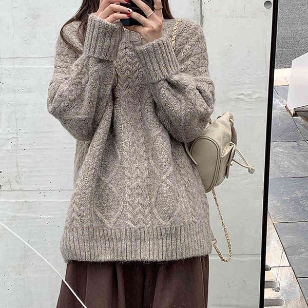o neck loose thickening mohair knitted sweater women long sleeve oversized sweater clothing pullover 307j 210420, White;black
o neck loose thickening mohair knitted sweater women long sleeve oversized sweater clothing pullover 307j 210420, White;black